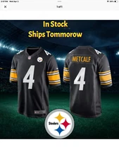 Metcalf 4 Steelers Jersey Mns S-3X All Patchws No Print or Decals Ships Tomorrow