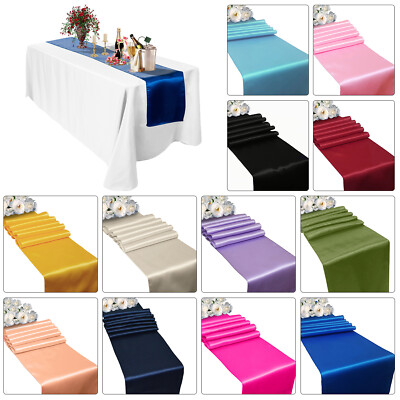 11''x108'' Satin Tischläufer für Esstisch Hochzeit Bankett Party Dekoration