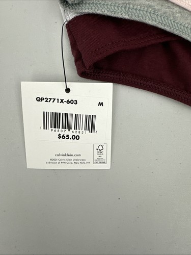 Damen Calvin Klein Tanga 5er Pack M Unifarben - Rot Grau Pink Grau & Schwarz - Bild 7 von 13