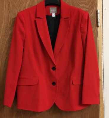 red wool blazer womens