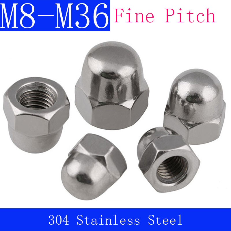 M8 M10 M12 To M36 Fine Pitch Hexagon Cap Nuts Hex Acorn Nuts 304