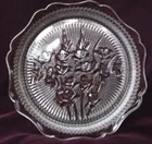 Vintage Jeanette Glass Iris & Herringbone Crystal 8” Luncheon Plate(s)