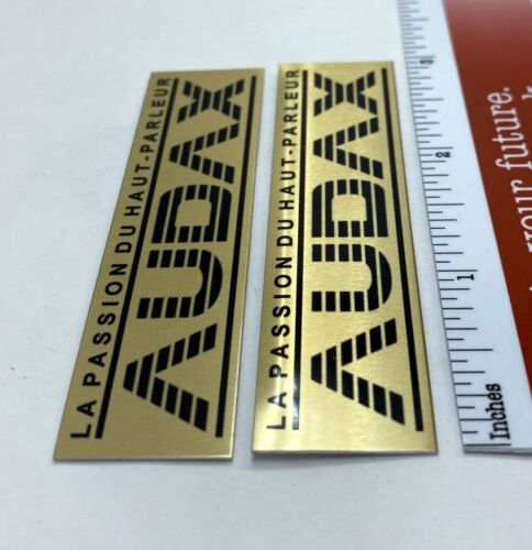 Audax Speaker Badge Logo Custom Made Aluminum PAIR - Picture 3 of 8