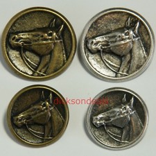 5 Horses Head Equestrian Buttons Metal 15mm 20mm 23mm 28mm Bronze Antique Silver
