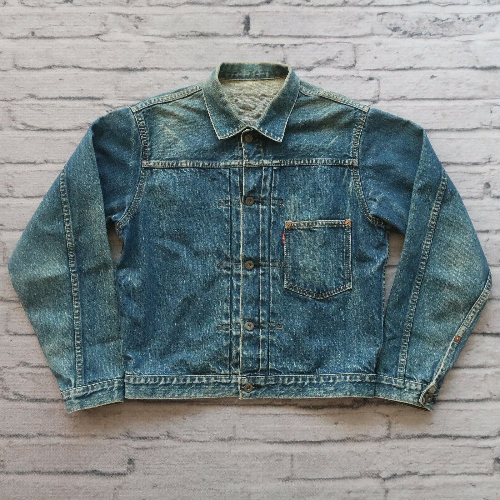 Vtg Levis 506XX 71506 Type 1 I Selvedge Denim Trucker Jacket 90s Buckleback | eBay