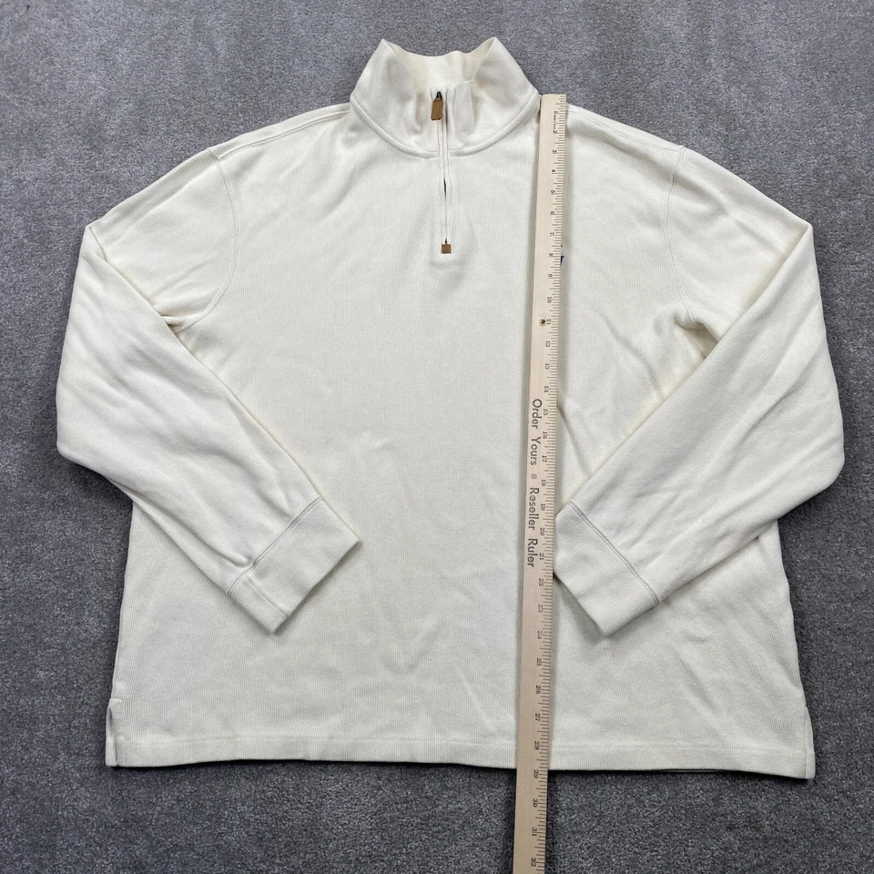 Camisa de golf Polo Ralph Lauren bordada con logotipo tejido 1/4 cremallera para hombre talla XL marfil Foto 4 de 4