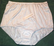 3 Pair Size 6 White 100 Nylon Full Brief ShadowLine W/ Cotton Crotch Liner