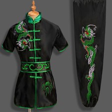 Silk Martial Arts Kung Fu Tai Chi Uniform Suit Adults Kids Dragon Embroidery