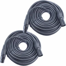 2pack 50 foot feet shielded xlr cable powered speaker active monitor patch cord