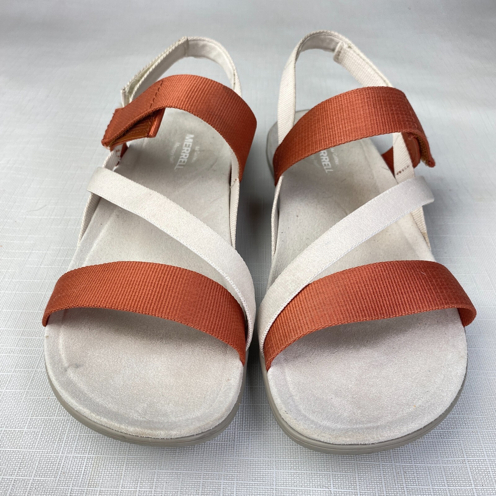SANDALI CON CINTURINO Merrell Air Cushion Memory Foam! MOON bianco marrone argilla taglia 8