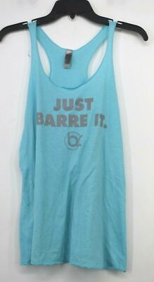 Next Level Women Blue Just Barre It Sleeveless Scoop Neck Racerback Tank Top M
