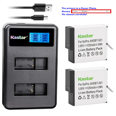 Kastar Battery Charger GoPro HERO5 Gopro5 GoPro AHDBT-501 AHBBP-501 Sport Camera