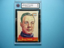 1955/56 PARKHURST HOCKEY CARD #55 NEWSY LALONDE OTG KSA 5 EX SHARP 55/56 PARKIE