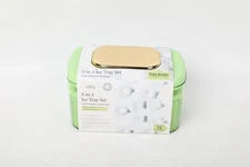Ice Cube Tray with Storage Container and Scoop- Lime Green/Gold