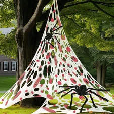 800 Sqft Giant Spider Web Halloween, Stretchy Spider Web Halloween Decorations, 