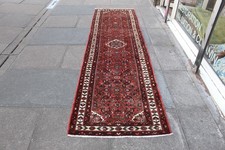 Vintage Hand Made Traditional Oriental Wool Red Long Narrow Runner 301x82cm
