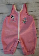 Vtg Baby Mickey  Co Jumper Minnie Daisy Fleece Romper 3/6M Overall Baby Sleeper
