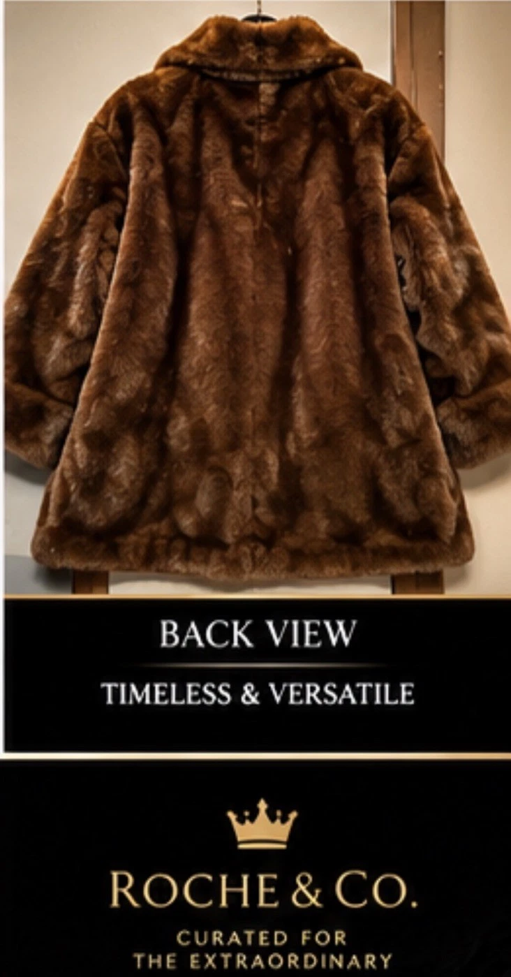 Russian Mink Style Coat Men M Rich Chestnut Brown elegant standout Buttons new - product detail image 5