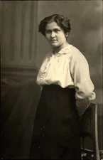 RPPC woman studio standing portrait ~ 1915 JOSEFINE CIMBALNIK