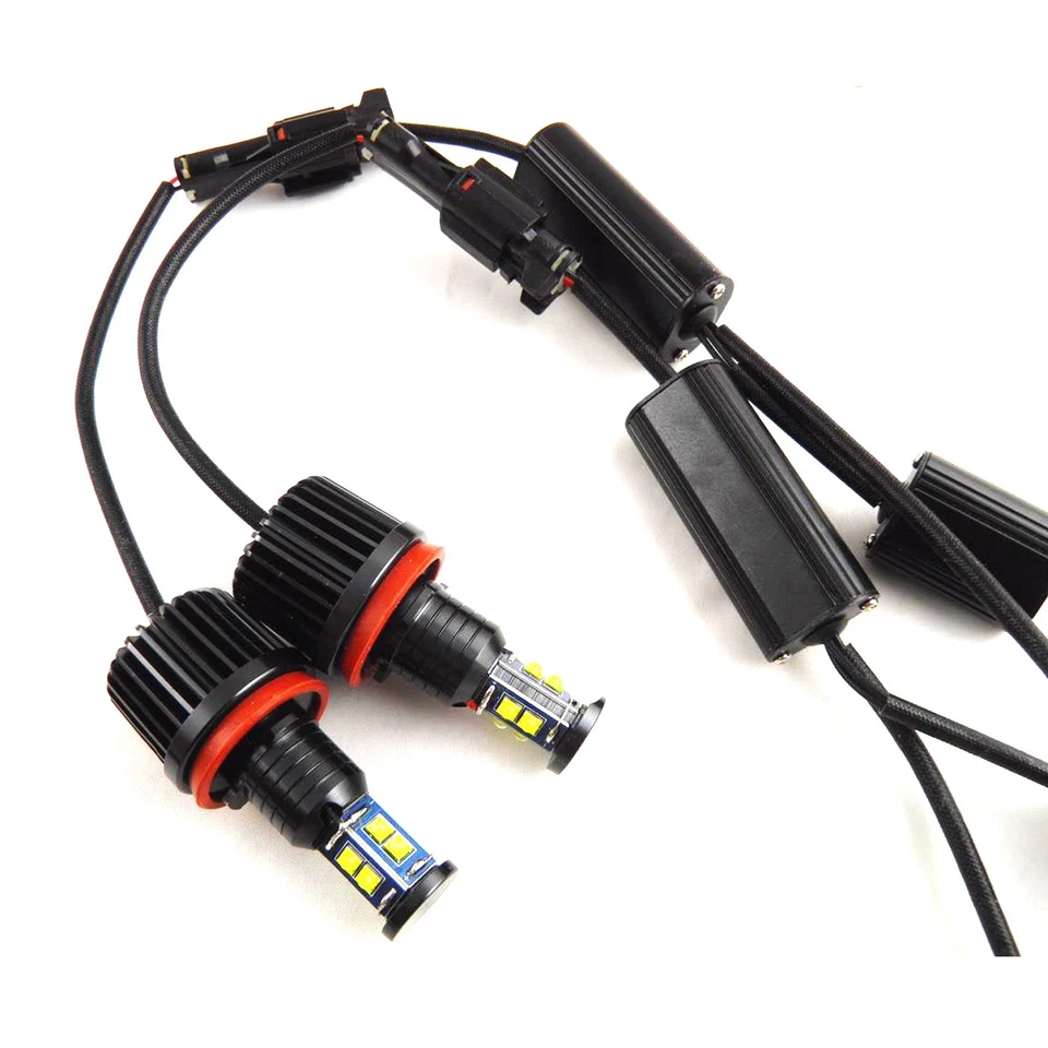 2x lâmpadas de anel halo olhos de anjo LED branco H8 para BMW 3 Series E92 - Imagem 2 de 4