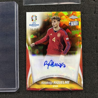 2024 Topps UEFA Euro Chrome Sapphire Rodrigo Riquelme /50 ND Rookie RC Autograph