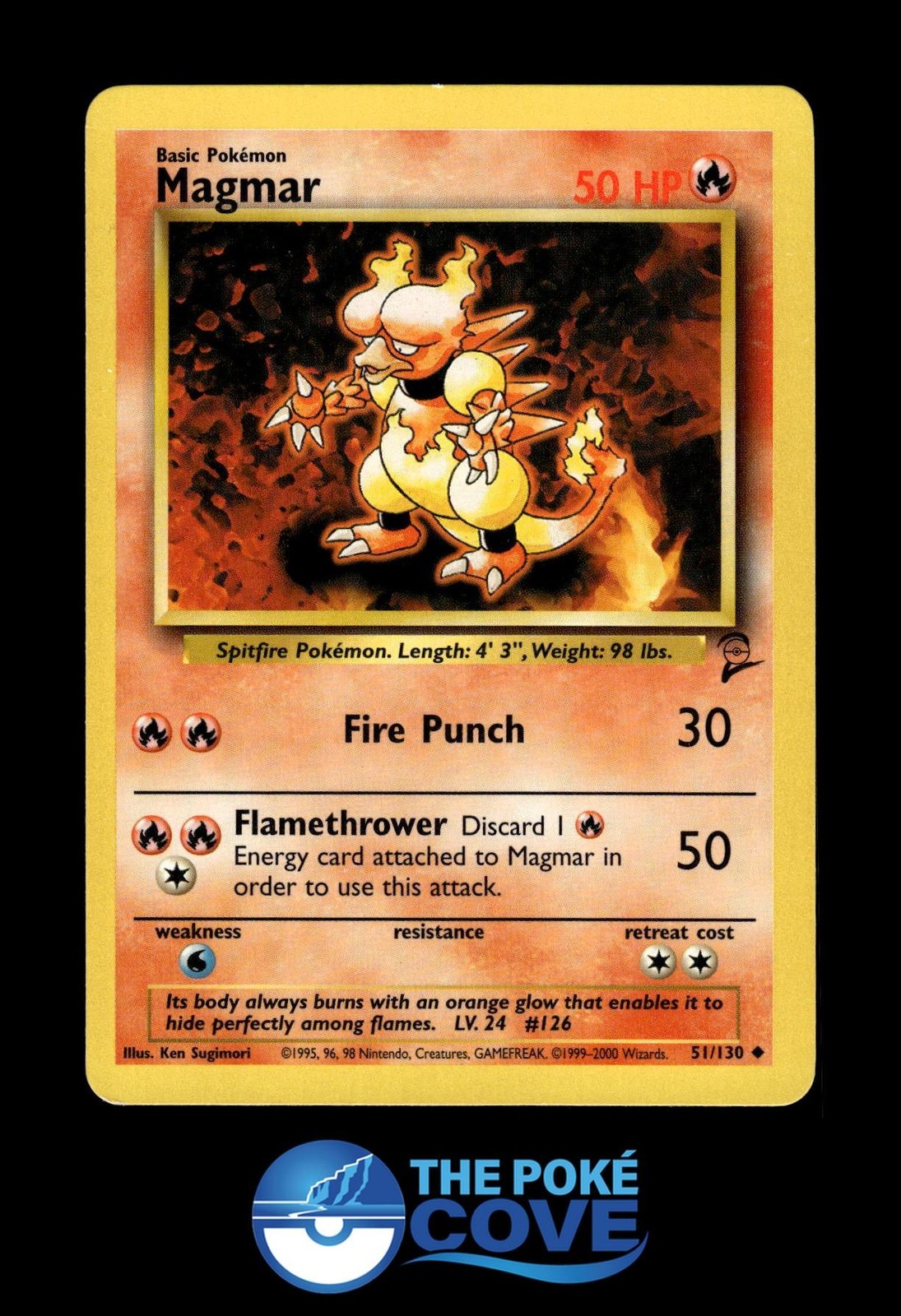 Magmar 51/130 | Base Set 2 | Pokemon Uncommon | NM