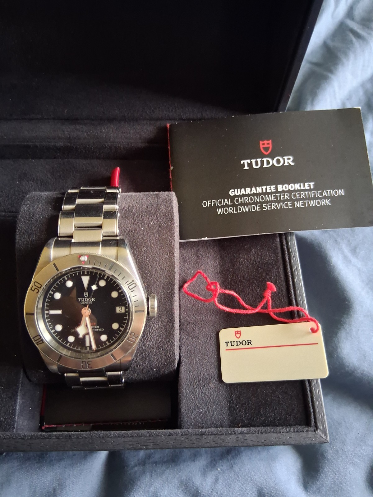 TUDOR Heritage Black Bay Men's Black Watch 79730 light use worn couple of times