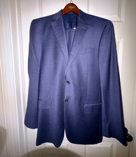 Hart Schaffner Marx Men's Blue 2Pc Suit 42L 38W 2-Button Notch Lapel