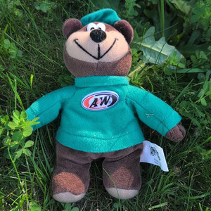 A&W Bear Plush Advertising Character 1998 Green Shirt Soda Theme