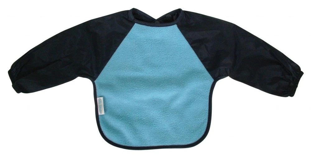 Silly Billyz Small Fleece Long Sleeve Bib - Sky Blue/Navy