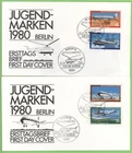 Germany (Berlin) 1980 Aviation set of 4 on 2 First Day Covers