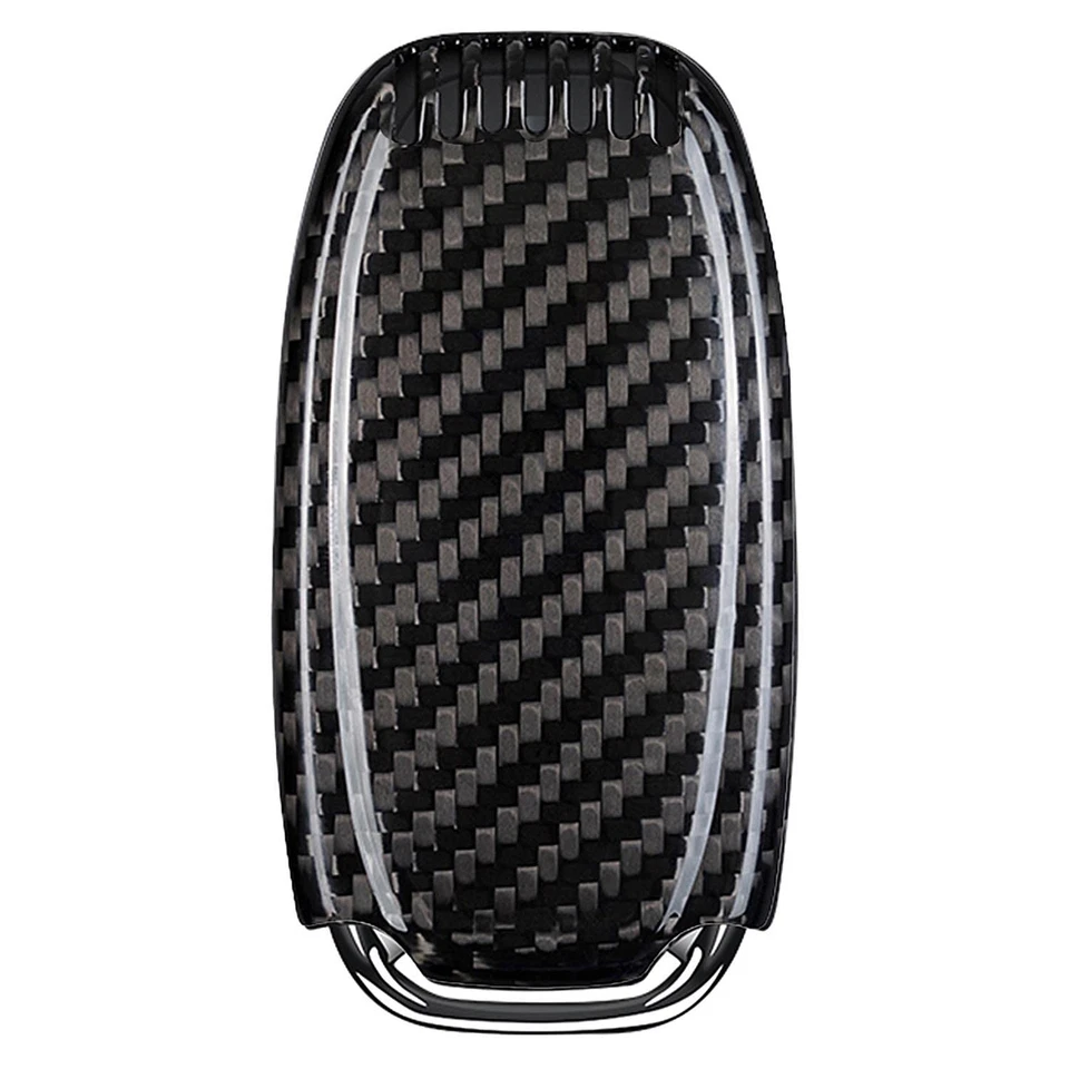 Fibre de Carbone Porte-clés Couverture de Clé de Voiture pour Audi A4 A4L A5 ... - Photo 3/4