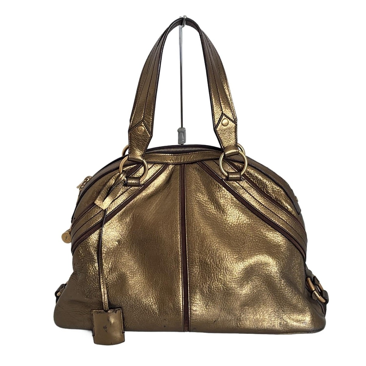 Borsa m originale Yves Saint Laurent rivegauche (YSL) 153933 pelle oro borsa a mano
