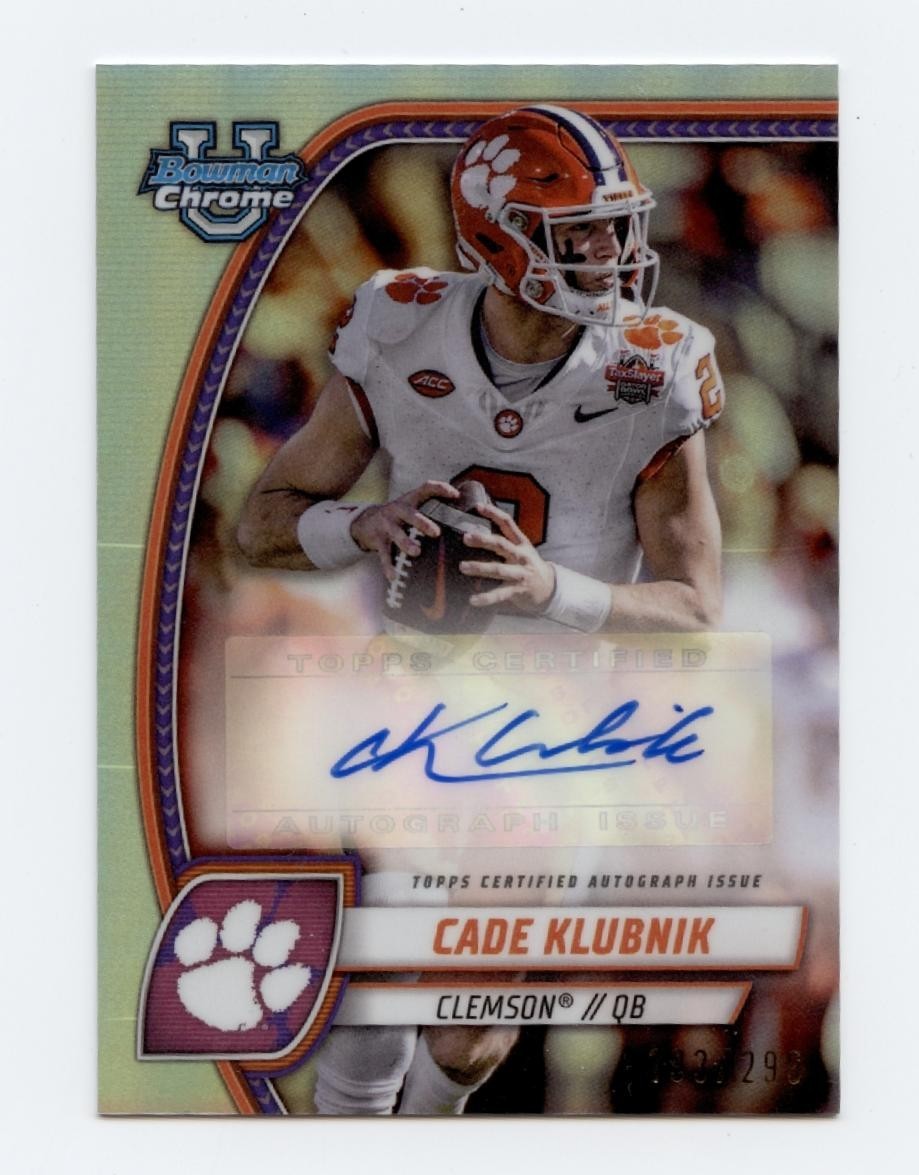 2024 Bowman U Chrome Cade Klubnik Refractor /299 #PA-CKL Auto SSP Clemson