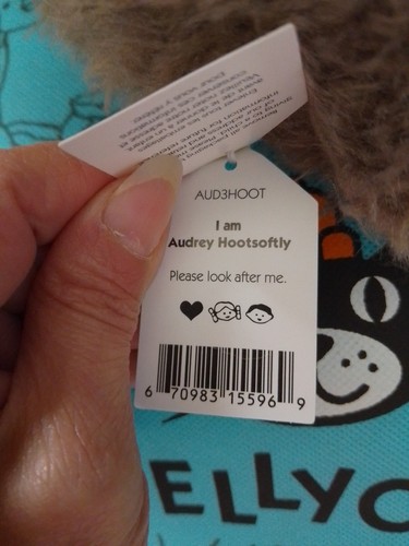 Jellycat. Audrey Hootsoftly. Búho esponjoso con máscara. Nuevo con etiquetas y bolsa. - Imagen 8 de 16