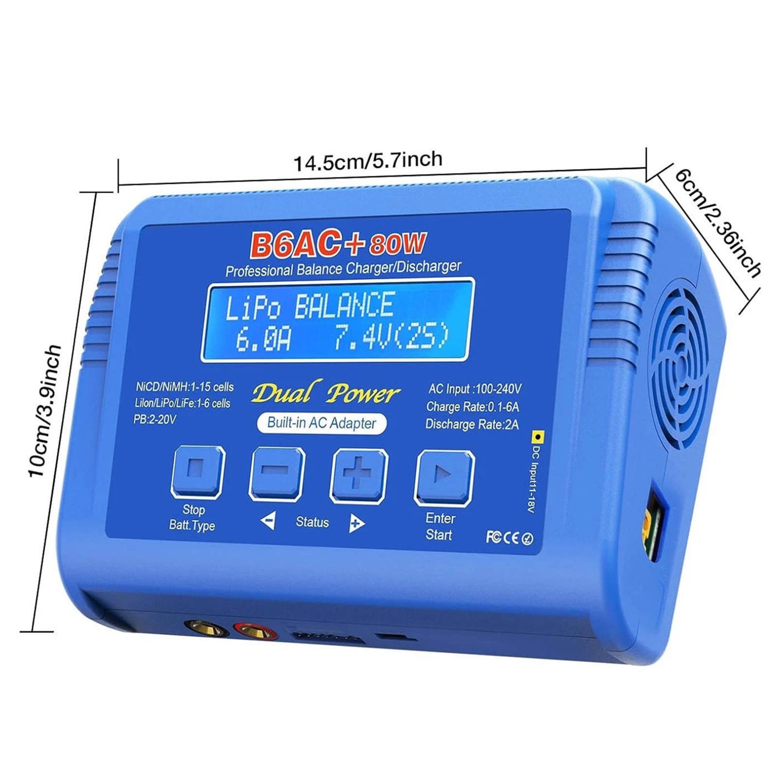 B6AC 80W Balance Charger 6A Lipo Li-ion LiFePO4 RC Battery Charger Discharger thumbnail 7