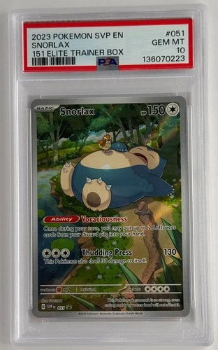 2023 POKEMON SVP EN-SV BLACK STAR PROMO 151 ELITE TRAINER BOX SNORLAX PSA 10