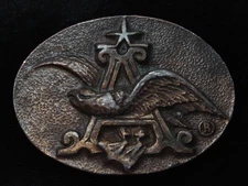 QC13141 VINTAGE 1970s **ANHEUSER-BUSCH** BEER BREWING COMPANY BERGAMOT BUCKLE