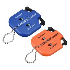 2Pcs Golf Score Indicator 2 Player Stroke Counter Clicker Blue/Orange