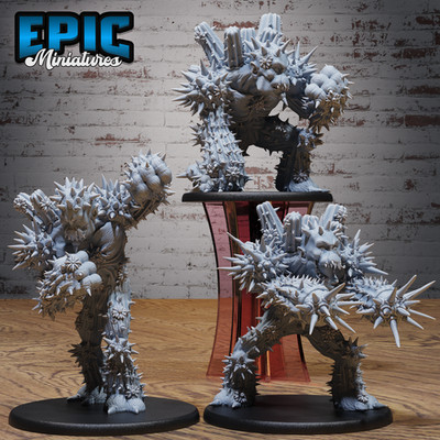 D&D Miniature - Cactus Golem (Large) Set 3D Model Print DnD RPG Figur 3 Figuren