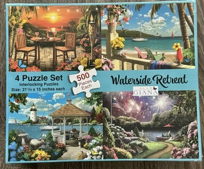 Bits and Pieces 4/500 Piece Jigsaw Puzzles Waterside Retreat Alan Giana Sealed
