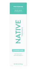 Native Whitening Wild Mint Peppermint Oil Fluoride Free Toothpaste, 4.1 oz