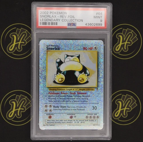 Snorlax 64/110 Legendary Collection Reverse Holo Rare Pokémon Card MINT PSA 9