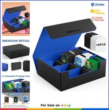 Trading Card Storage Box 1800 Sleeved Cards 10 Dividers Magnetic Closure