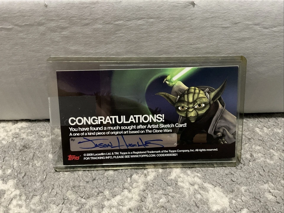 2009 Star Wars Artist Sketch Card Jason Hughes 1/1 R2-D2 Artist Signed Auto - Image 2 of 2