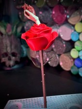  Unpainted Rose with Hand Holding Heart - Halloween Spooky Art