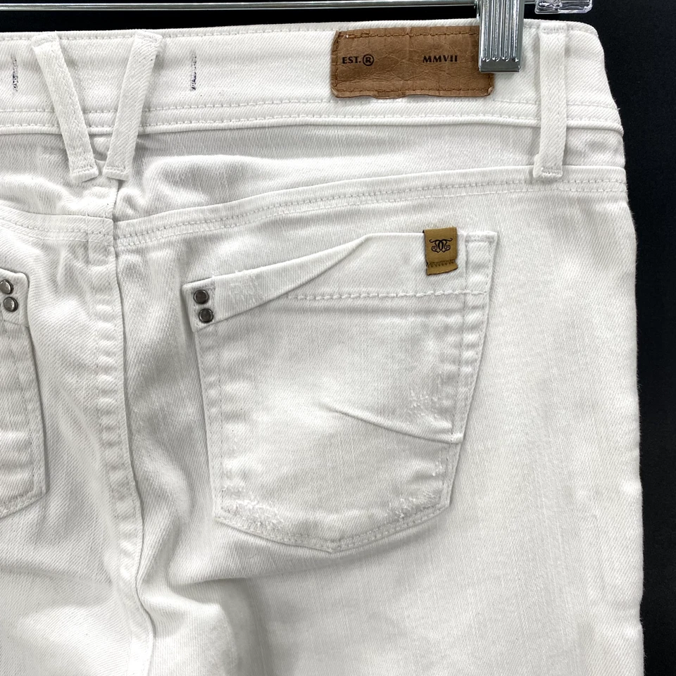 Jean Devine Rights of Denim para mujer talla 29 blanco ajustado desgastado Foto 4 de 4