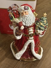 Fitz and Floyd Renaissance Holiday Santa Figurine Musical O Holy Night 9.5" NIB