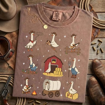 Silly Goose Cowboy Life Funny Farm Comfort T-Shirt