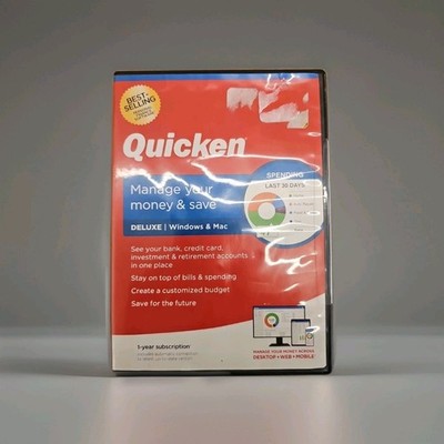 Quicken Deluxe 2019 Manage Your Money & Save for Windows & MAC